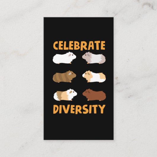 Guinea Pig Graphic Celebrate Diversity Niedlichen  Visitenkarte (Vorderseite)