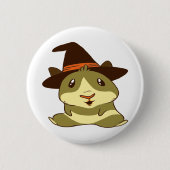 Guinea Pig Halloween Hexe Button (Vorderseite)