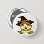 Guinea Pig Halloween Hexe Button (Vorne & Hinten)