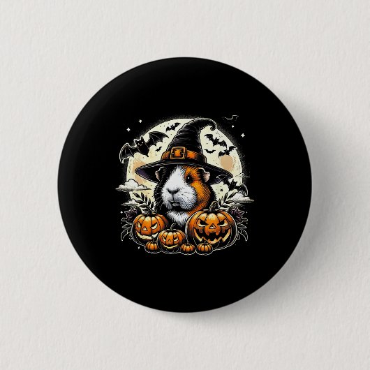 Guinea Pig Halloween Hexenkunst Button (Vorderseite)