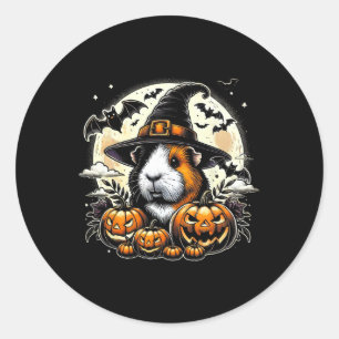 Guinea Pig Halloween Hexenkunst Runder Aufkleber