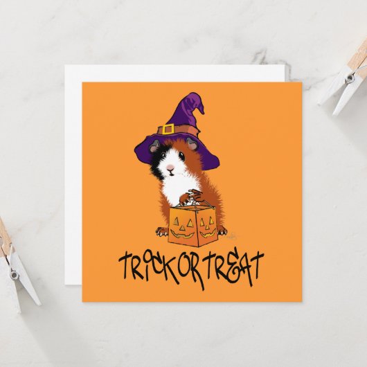 Guinea Pig Halloween Karte (Vorderseite/Rückseite Beispiel)