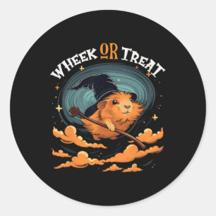 Guinea Pig Halloween Wheel oder Leckerei Funny Cav Runder Aufkleber