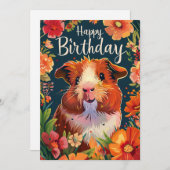 Guinea Pig Happy Birthday Feiertagskarte (Vorne/Hinten)