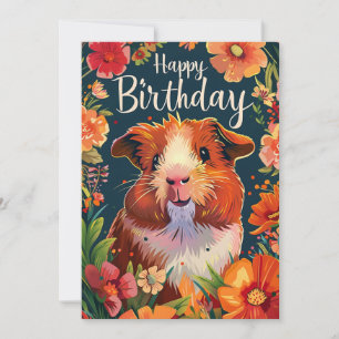 Guinea Pig Happy Birthday Feiertagskarte