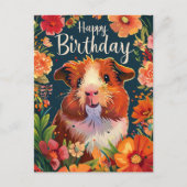 Guinea Pig Happy Birthday Postkarte (Vorderseite)