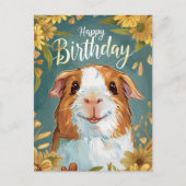 Guinea Pig Happy Birthday Postkarte (Vorderseite)
