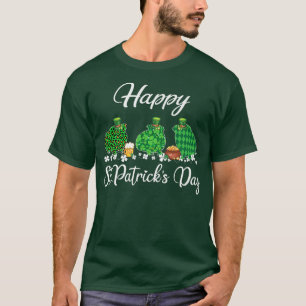 Guinea Pig Happy St Patrick's Day Kleeblatt Leopar T-Shirt