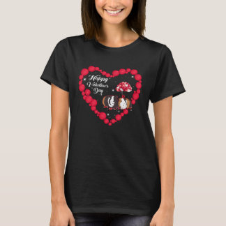Guinea Pig Happy Valentine's Day Heart Balloons Pu T-Shirt