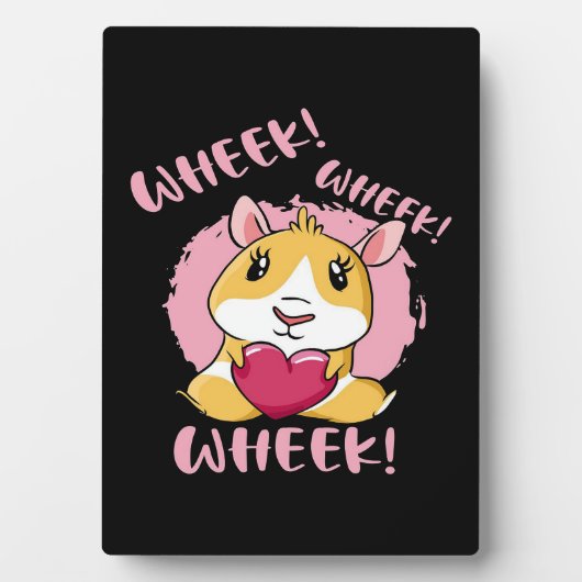 Guinea Pig Heart Wheel | Niedliches Baby Pet Lover Fotoplatte (Vorderseite)