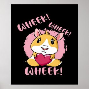 Guinea Pig Heart Wheel   Niedliches Baby Pet Lover Poster