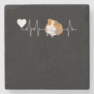 Guinea Pig Heartbeat Niedliches Cavy-Geschenk Steinuntersetzer