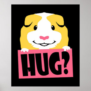Guinea Pig Hug Cavy Funny Guinea Pig Cute Pet Poster
