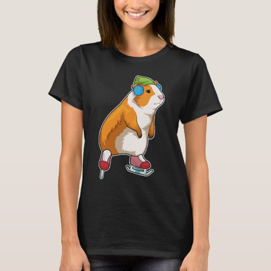 Guinea pig Ice skating Ice skates T-Shirt (Vorderseite)
