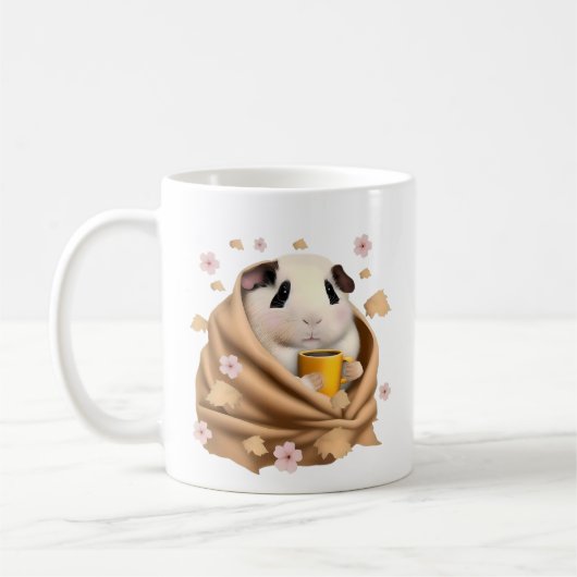 Guinea Pig In A Blanket, Autumn, Fall Guinea Pig  Kaffeetasse (Links)
