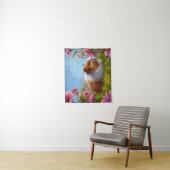 Guinea pig inmitten der rosa Blüten Wandteppich (Beispiel)