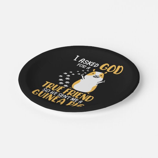 Guinea Pig ist ein echter Freund Pappteller (Schrägansicht)