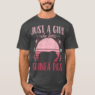 Guinea Pig Just A Girl Liebe Guinea Schweine Vinta T-Shirt