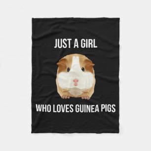 Guinea Pig Just A Girl Loves Wheek Fleecedecke