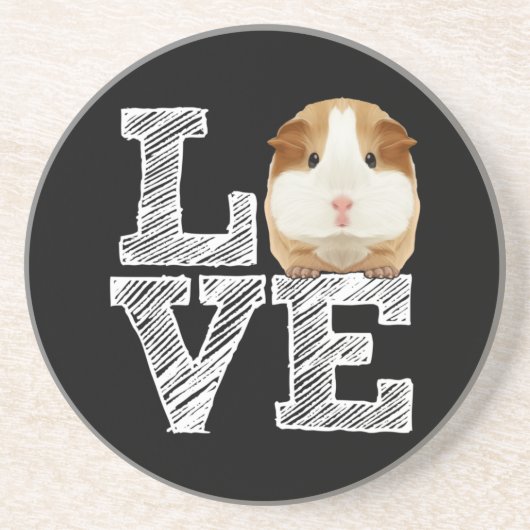 Guinea Pig Liebe Rodent Wheel Getränkeuntersetzer (Vorne)