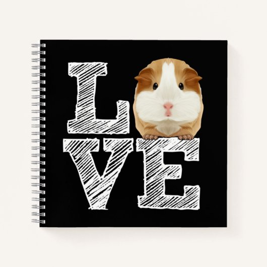 Guinea Pig Liebe Rodent Wheel Notizblock (Vorderseite)