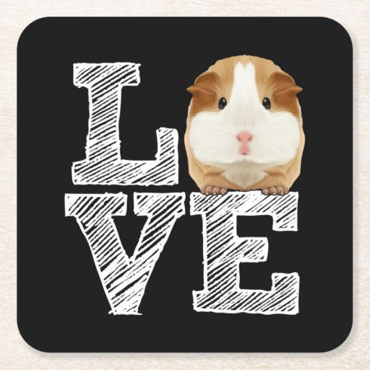 Guinea Pig Liebe Rodent Wheel Rechteckiger Pappuntersetzer (Vorderseite)