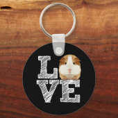 Guinea Pig Liebe Rodent Wheel Schlüsselanhänger (Vorderseite)