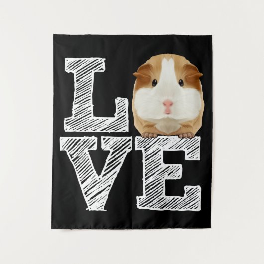 Guinea Pig Liebe Rodent Wheel Wandteppich (Vorderseite)