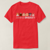 Guinea Pig Lovers Celebrate Diversity T-Shirt (Design vorne)
