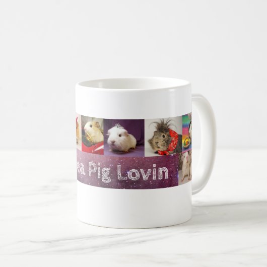 Guinea Pig Lovin Multi Photo Coffee Mug  Kaffeetasse (VorderseiteRechts)