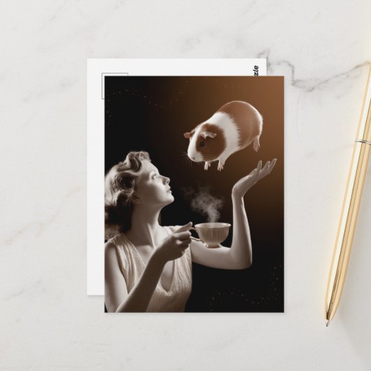 Guinea Pig Magick Postkarte (Vorderseite/Rückseite Beispiel)