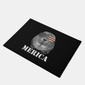 Guinea Pig Merica Patriotic USA Flaggenbrille Fußmatte (Schrägansicht)