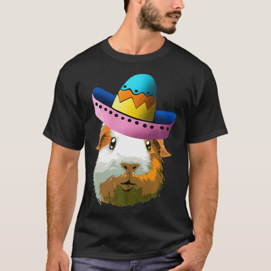 Guinea Pig Mexican Sombrero Cinco De Mayo T-Shirt (Vorderseite)