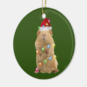 Guinea Pig mit Hat Lights Weihnachten Keramik Ornament (Links)