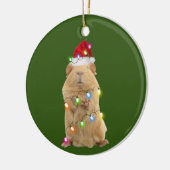 Guinea Pig mit Hutschuh Weihnachten Keramik Ornament (Links)