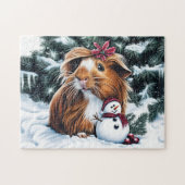 Guinea Pig mit Snowman Puzzle (Horizontal)
