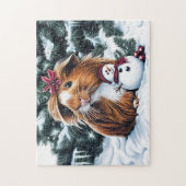Guinea Pig mit Snowman Puzzle (Vertikal)