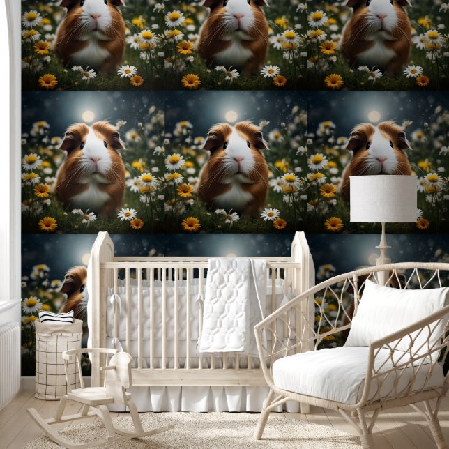 Guinea Pig Moon Blume Daisies, Tapete (Kinder)