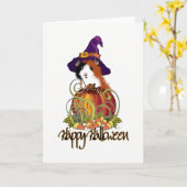 Guinea Pig 'n Pumpkin Halloween Karte (Gelbe Blume)