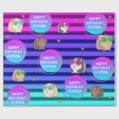 Guinea Pig, Neon 80er Geschenkpapier (Flach)