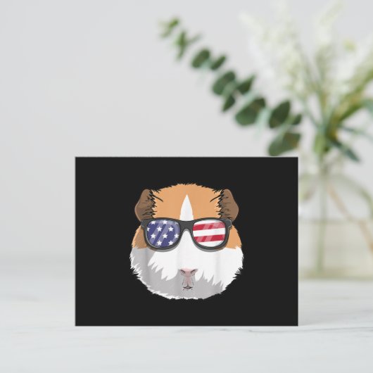 Guinea Pig Patriotic USA 4. Juli Amerikanische Nie Postkarte (Stehend Vorderseite)