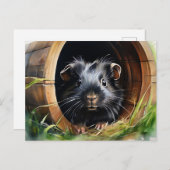 Guinea Pig Pet Lover Cavy Wasserfarbe Postkarte (Vorne/Hinten)