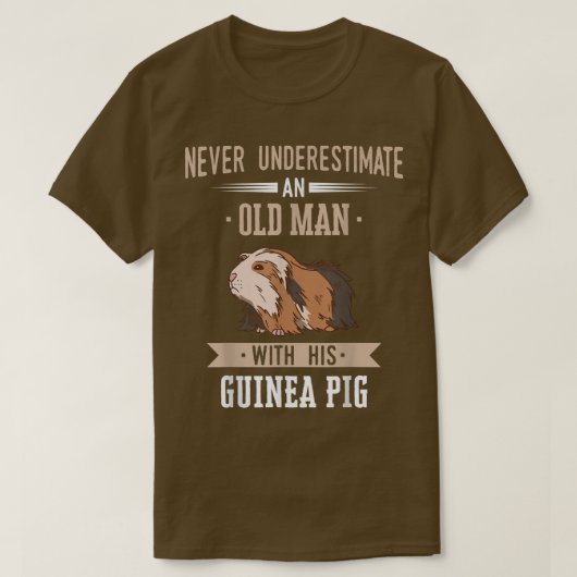Guinea Pig Pet Peruvian Sheba alter Mann T-Shirt (Design vorne)