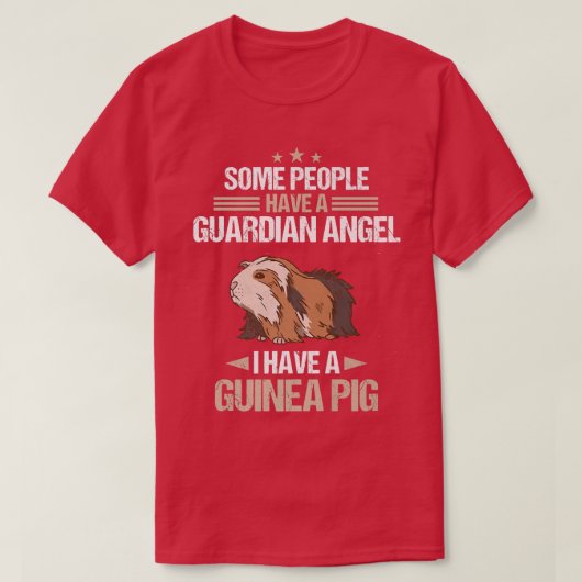 Guinea Pig Pet Peruvian Sheba Schutzengel Premi T-Shirt (Design vorne)