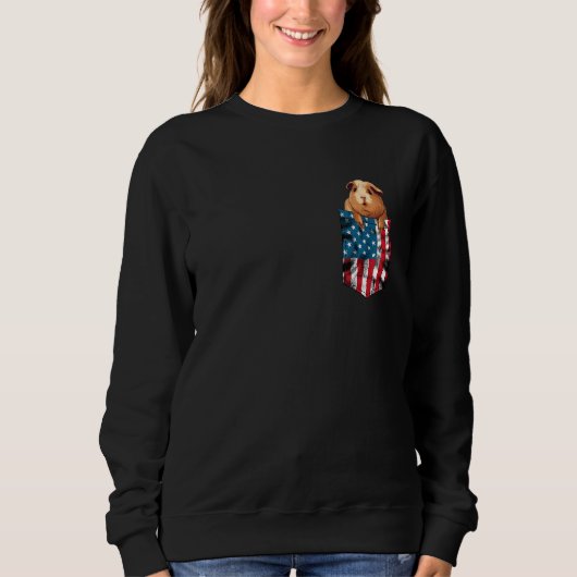 Guinea Pig Pocket 4th of July American Flag Patri Sweatshirt (Vorderseite)