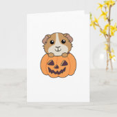 Guinea Pig Pumpkin Sweet Animals Happy Halloween Karte (Gelbe Blume)