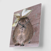 Guinea pig quadratische wanduhr (Winkel)
