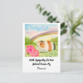 Guinea Pig Rainbow Sympathy with Carnations Name Postkarte (Stehend Vorderseite)