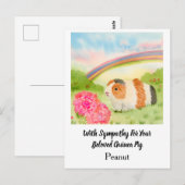 Guinea Pig Rainbow Sympathy with Carnations Name Postkarte (Vorne/Hinten)
