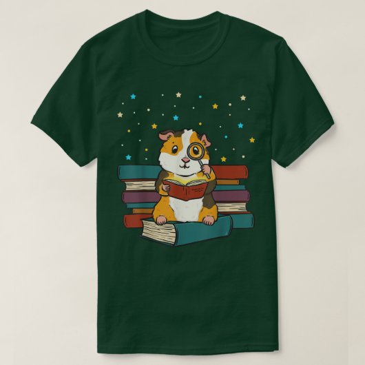 Guinea Pig Reading Books Gift Librarian Nerd Book  T-Shirt (Design vorne)